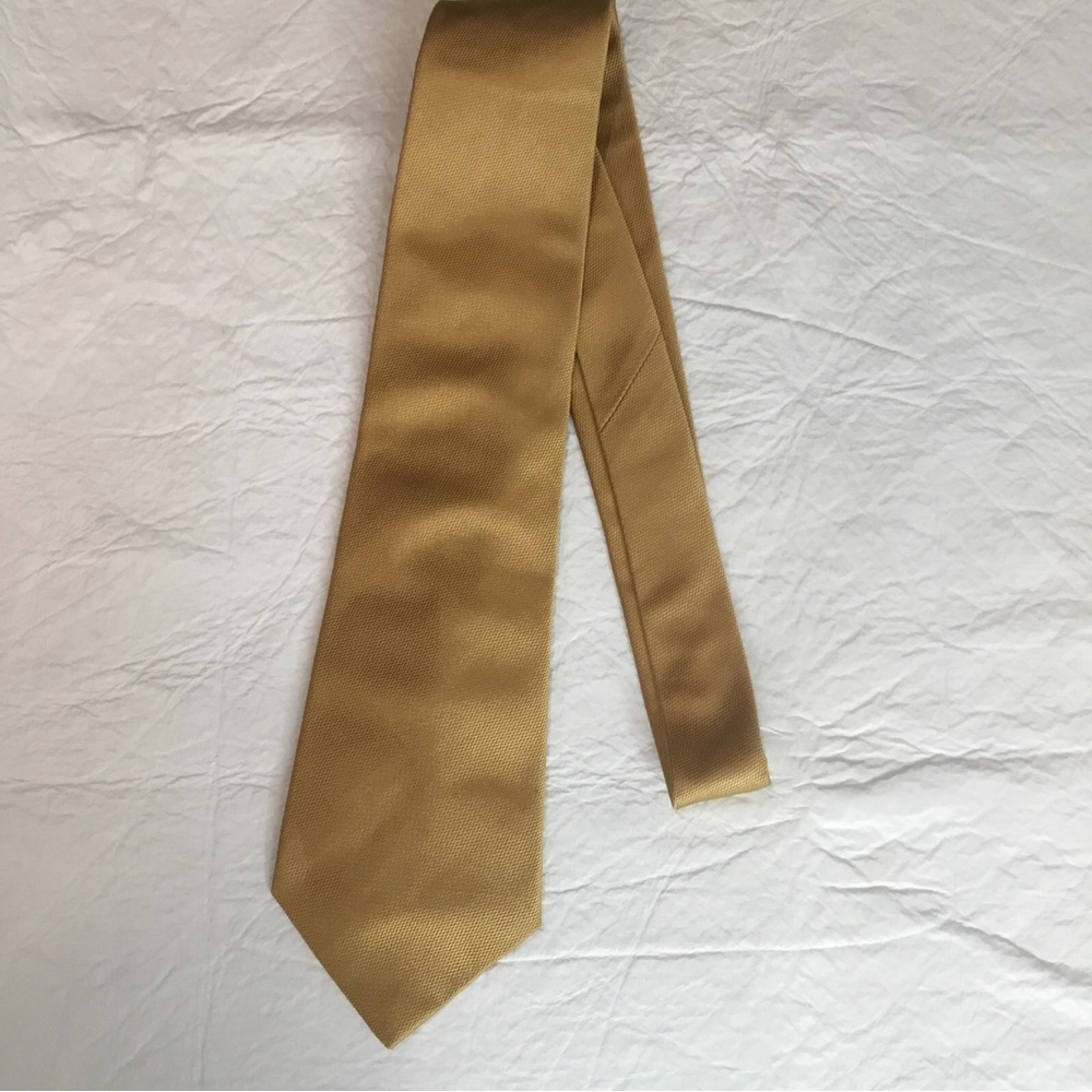 Tasso Elba Textured Weave Silk Tie Men’s 57” NEW Gold Designer 4” Wide Tie